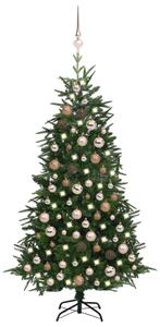 VidaXL Umjetno božićno drvce LED s kuglicama zeleno 180 cm PVC i PE