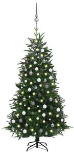 VidaXL Umjetno božićno drvce LED s kuglicama zeleno 180 cm PVC i PE