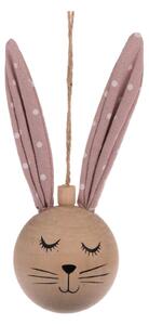 Ružičasti drveni uskršnji viseći ukras Dakls Bunny