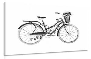 Slika crno-bijela ilustracija retro bicikla