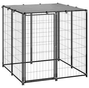 VidaXL Kavez za pse crni 110 x 110 x 110 cm čelični