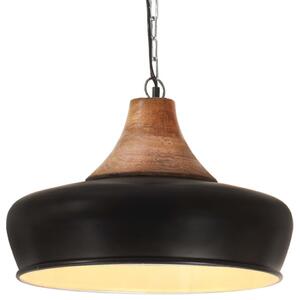 VidaXL Industrijska viseća svjetiljka crna 26 cm E27 od željeza i drva