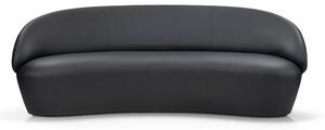 Crna kožna garnitura EMKO Naive, 214 cm