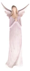 Ukrasni kipić ljubičaste boje Dakls Praying Angel, visina 14,5 cm