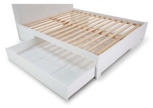 Bijeli bračni krevet s prostorom za pohranu s podnicom 160x200 cm Gabi – Marckeric