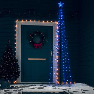 VidaXL Stožasto ukrasno božićno drvce plavo 136 LED žarulja 70x240 cm