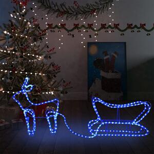VidaXL Ukrasni božićni sob i sanjke vanjski s 252 LED žarulje