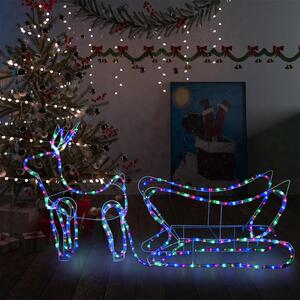 VidaXL Ukrasni božićni sob i sanjke vanjski s 252 s LED žaruljama