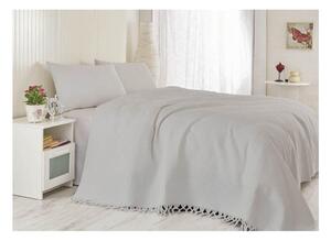Svijetlo sivi pamučni prekrivač za bračni krevet Lipsy, 220 x 240 cm