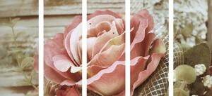 5-dijelna slika elegantna vintage ruža