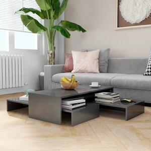 VidaXL Set uklapajućih stolića za kavu sjajni sivi 100 x 100 x 26,5 cm