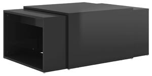 VidaXL 3-dijelni set uklapajućih stolića sjajni crni 60x60x38cm drveni