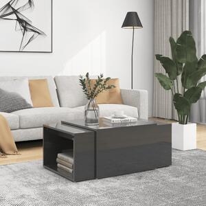 VidaXL 3-dijelni set uklapajućih stolića visoki sjaj sivi 60x60x30 cm