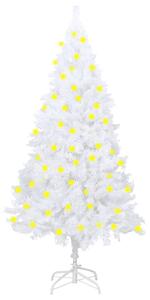 VidaXL Umjetno božićno drvce LED s gustim granama bijelo 180 cm