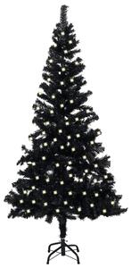 VidaXL Umjetno božićno drvce s LED svjetlima i stalkom crno 240 cm PVC