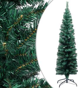 VidaXL Tanko umjetno osvijetljeno božićno drvce i kuglice zeleno 240cm