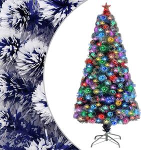 VidaXL Umjetno božićno drvce LED bijelo-plavo 120 cm optička vlakna