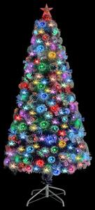 VidaXL Umjetno božićno drvce bijelo-plavo 150 cm optička vlakna