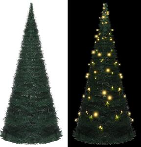 VidaXL Prigodno umjetno božićno drvce s LED svjetlima zeleno 210 cm