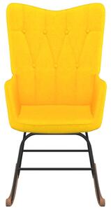 VidaXL Stolica za ljuljanje od tkanine boja senfa