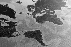 Slika moderni crno-bijeli zemljovid svijeta