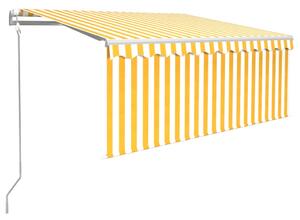 VidaXL Automatska tenda s roletom i senzorom LED 3 x 2,5 m žuto-bijela