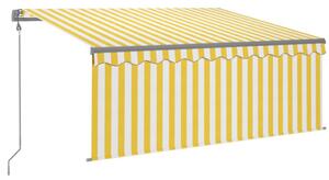 VidaXL Automatska tenda s roletom i senzorom LED 3 x 2,5 m žuto-bijela