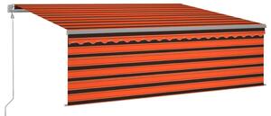 VidaXL Automatska tenda s roletom i senzorom LED 4x3m narančasto-smeđa