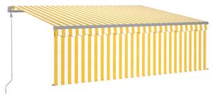 VidaXL Automatska tenda na uvlačenje s roletom 4,5 x 3 m žuto-bijela