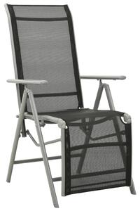 VidaXL Nagibne vrtne stolice 2 kom od tekstilena i aluminija srebrne