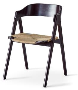 Crna blagovaonska stolica od bukovog drveta sa sjedištem od ratana Findahl by Hammel Mette