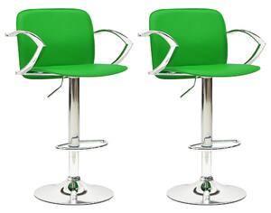 VidaXL Barski stolci 2 kom od umjetne kože zeleni