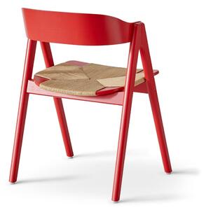 Crvena blagovaonska stolica od bukovog drveta sa sjedištem od ratana Findahl by Hammel Mette
