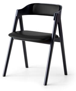 Crna blagovaonska stolica od hrastovine s kožnim sjedištem Findahl by Hammel Mette