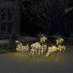 VidaXL Ukrasni božićni sobovi i sanjke 100 LED žarulja vanjski zlatni