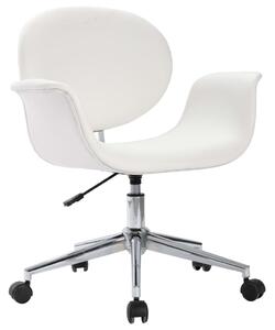 Okretna uredska stolica od umjetne kože bijela