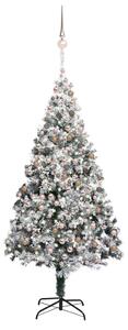 VidaXL Umjetno božićno drvce LED s kuglicama i snijegom zeleno 400 cm
