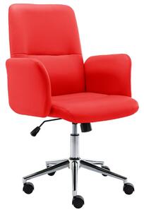 VidaXL Uredska stolica od umjetne kože crvena