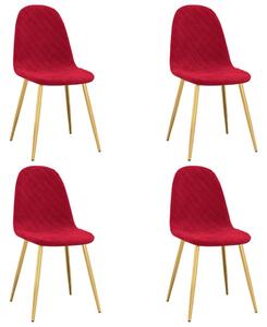 VidaXL Blagovaonske stolice 4 kom crvena boja vina baršunaste