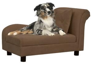 VidaXL Sofa za pse s jastukom smeđa 83 x 44 x 44 cm plišana