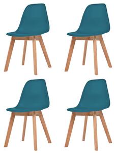 Blagovaonske stolice 4 kom tirkizne plastične