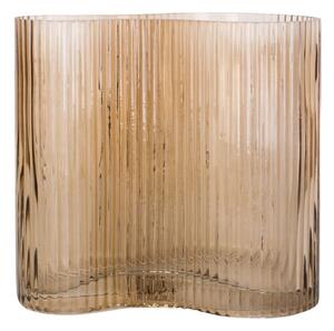 Svijetlosmeđa staklena vaza PT LIVING Wave, visina 18 cm