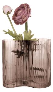 Smeđa staklena vaza PT LIVING Wave, visina 18 cm