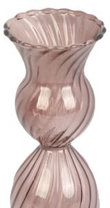 Smeđi stakleni svijećnjak PT LIVING Swirl, visina 17 cm