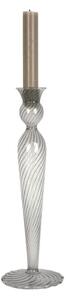 Sivi stakleni svijećnjak PT LIVING Swirl, visina 26,5 cm