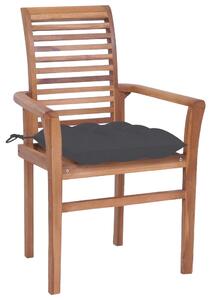 VidaXL Blagovaonske stolice s antracit jastucima 8 kom od tikovine