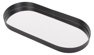 Crni pladanj sa ogledalom PT LIVING Oval, širina 18 cm