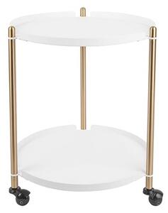 Metalni pomoćni stolić u bijelo-zlatnoj boji Leitmotiv Thrill