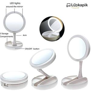 Stolno LED ogledalo s uvećanjem za šminkanje + *GRATIS* - SELFIE RING svjetlosni prsten za selfie!