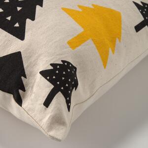 Bež dječja jastučnica od organskog pamuka Kave Home Saori Trees , 45 x 45 cm